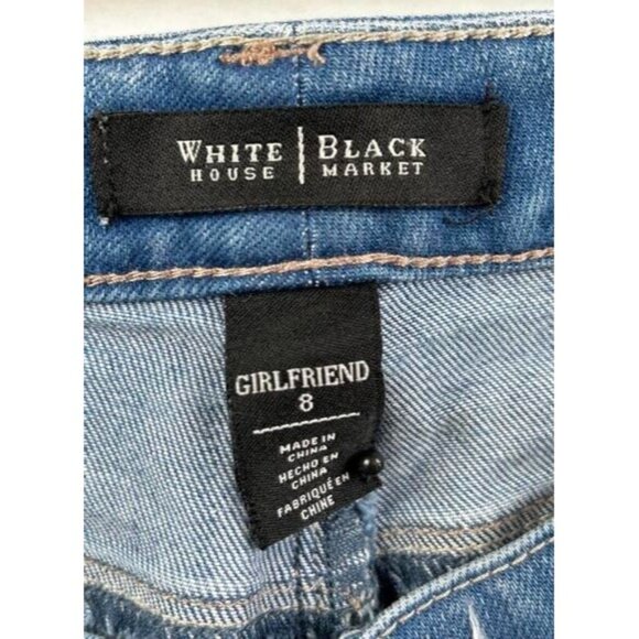 WHBM White House Black Market Jeans Womens Sz 8 Distressed Girlfriend Embroidery - Picture 5 of 5